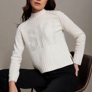 Alashan Merino Wool Lurex Mock Neck SKI Sweater Pull Over Size XS
